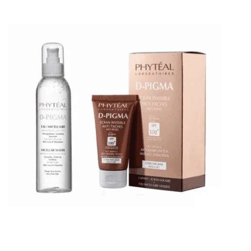 phyteal Dpigma ecran invisible SPF100+ + dpigma eau micellaire a l’aloe Vera