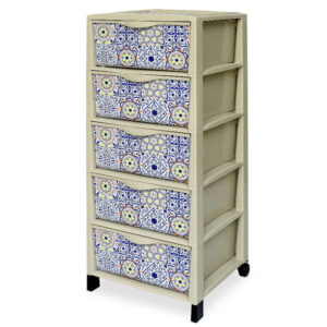 Armoire de rangement 5 tiroirs en plastique
