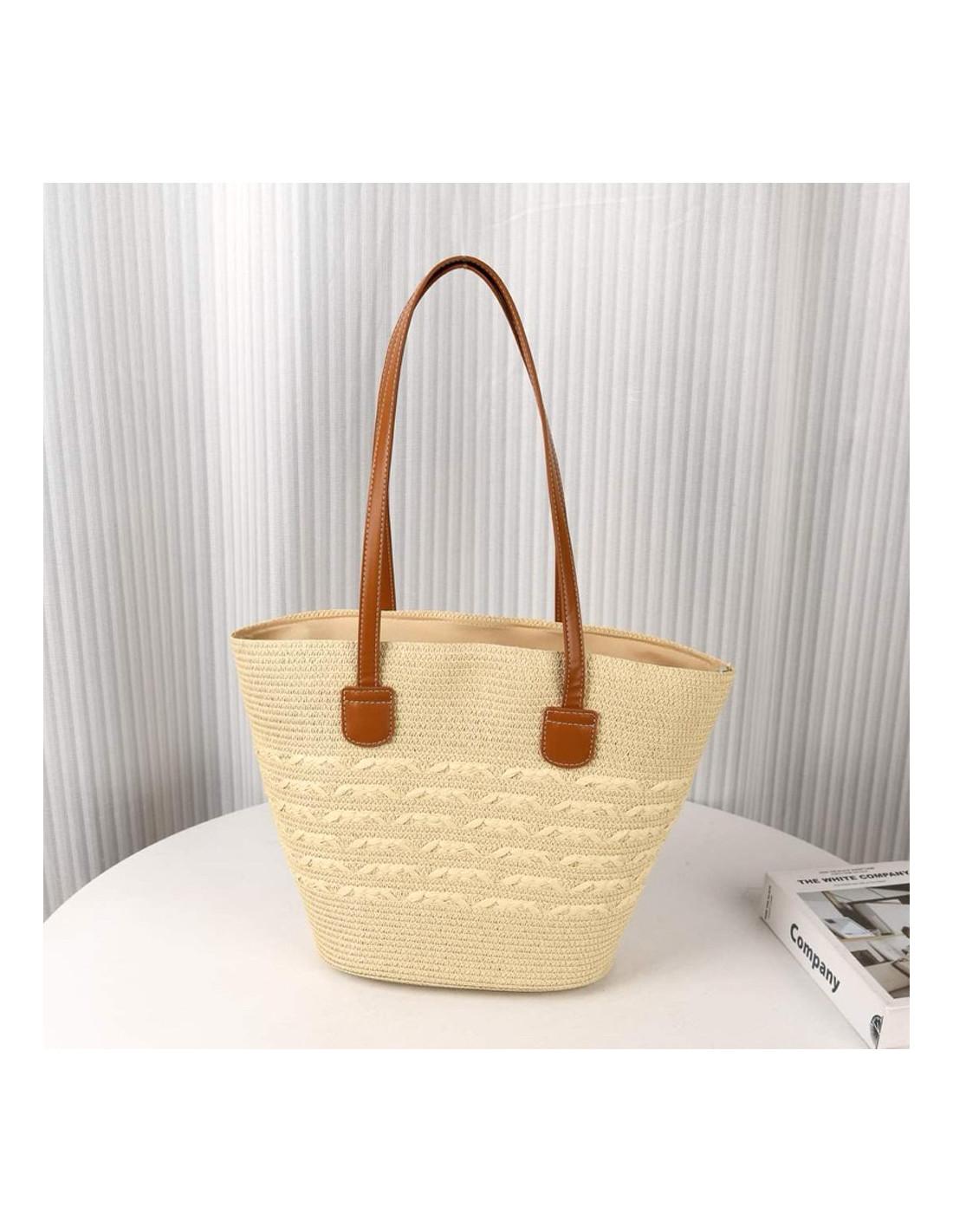 Cabas Femme Tressé Style Bohème Grand Format Elégant