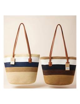 Cabas Femme Rayé Tressé Style Marin Chic & Élégant