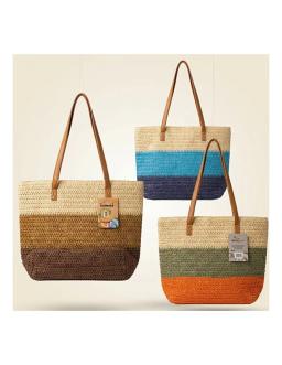Cabas Femme Tressé Multicolore Grand Sac Bohème Chic pour Plage & Vacances