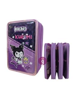 Garnie Trousse 3 Compartiments Kuromi, Kalino Réf.10277