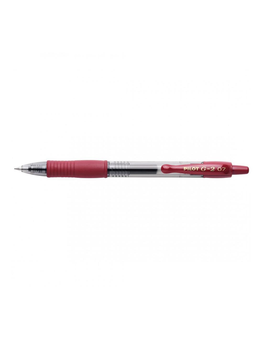 Roller Stylo Gel PILOT G2 Pointe Moyenne 0.7 Bordeaux