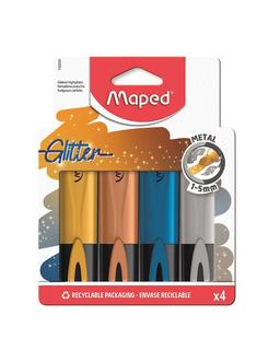 Maped 4 Surligneurs Peps Glitter Métal