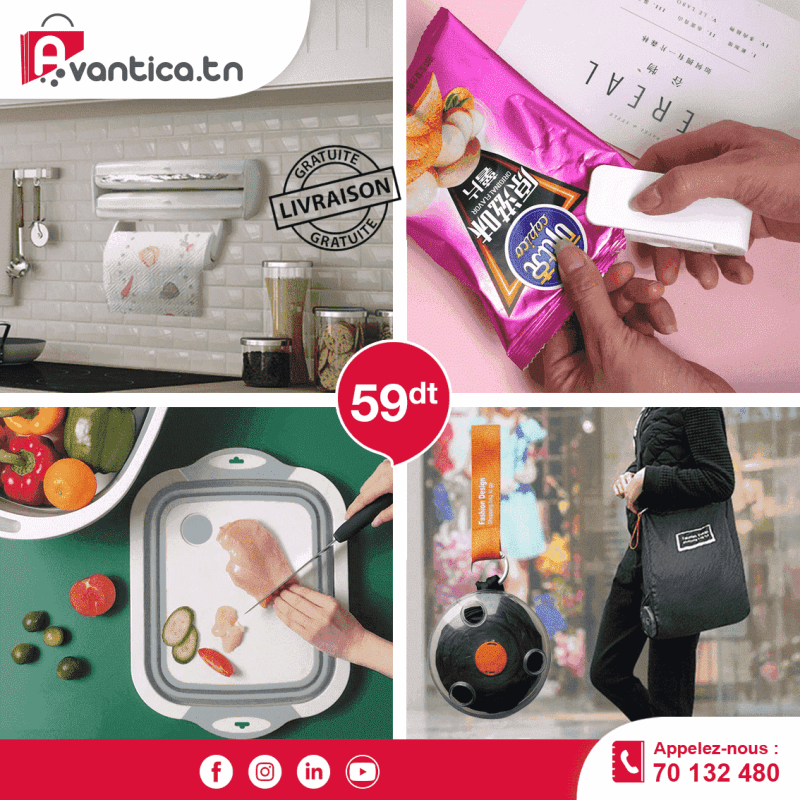 Shopping + Distributeur De Papier 3en1+ Mini Soudeuse + Cutting board