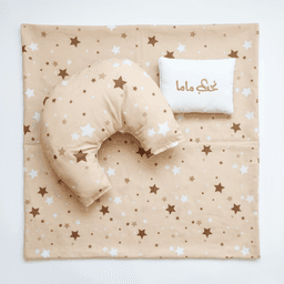 PARURE DRAP + 2 COUSSINS BEBE BEIGE