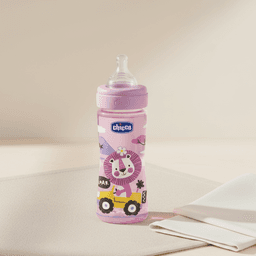 Chicco Biberon Rose Décor Lion En Verre