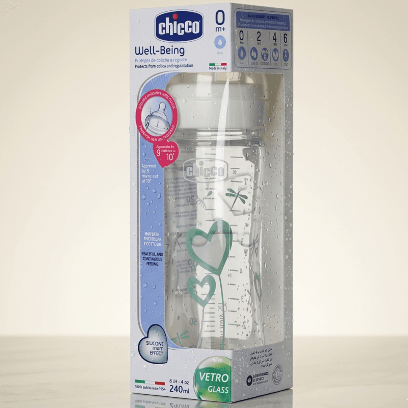 Chicco Biberon Well‑Being En Verre — 0m+
