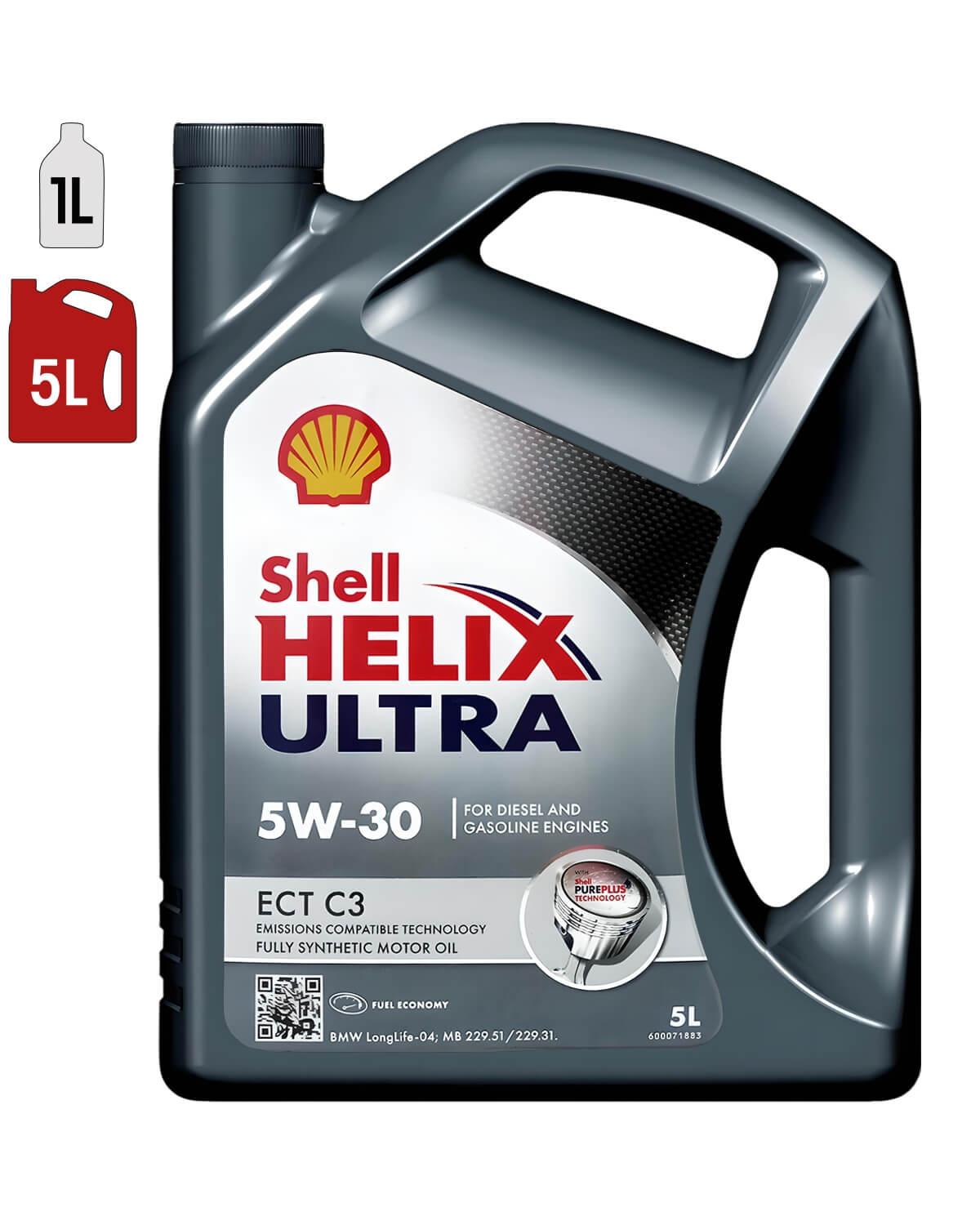 Moteur SHELL Helix Ultra ECT 5W30 Bidon 5L