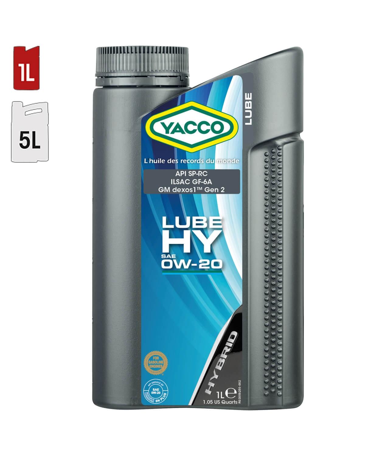 Moteur YACCO LUBE HY 0W20 HYBRID Bidon 1L