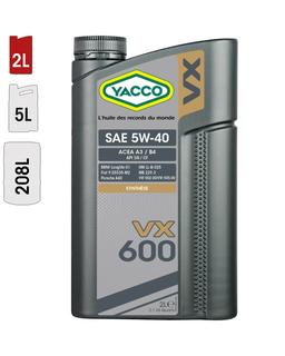 Moteur YACCO VX 600 5W40 Bidon 2L