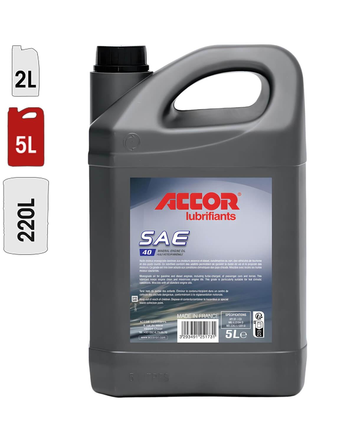 Moteur ACCOR SAE 40 Bidon 5L