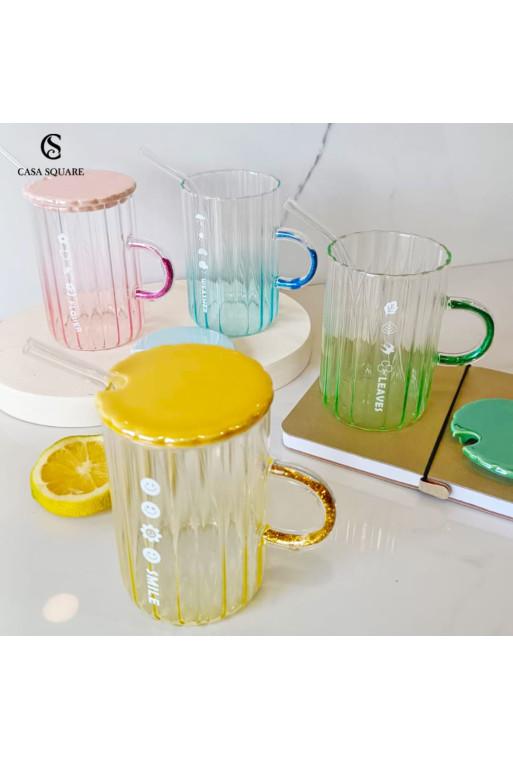 Mug Avec Couvercle & Paille