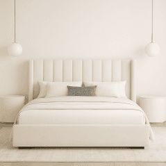 Lit Matelassé Revêtu en Tissu À Oreillette Oxido : Élégance Confort Redéfinis