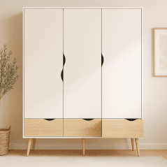 Armoire à 3 portes Monaliza : en Panneaux de Particules de Qualité