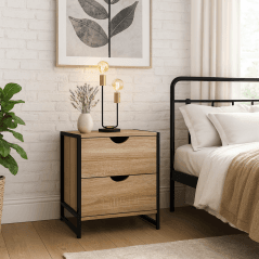 Lisa Table de Nuit Industrielle en Mdf stratifié