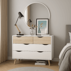 Monaliza Commode Style Scandinave en Panneau de Particules, Élégance Fonctionnalité
