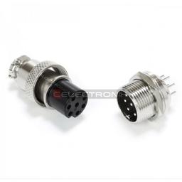 Connecteur Aéronautique GX16 8 Pôles Couple Male + Femelle