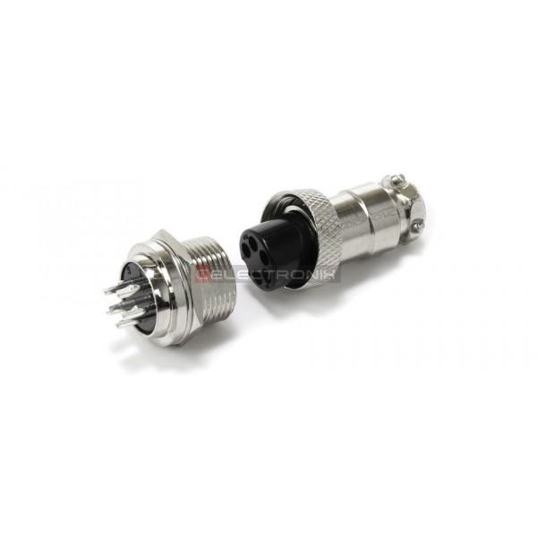 Connecteur Aéronautique GX16 5 Pôles Couple Male + Femelle