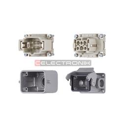 FICHE HARTING 6 PLOT MAL+FEM, HDC-HE-006-1, 16A 500V