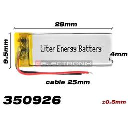 Lithium Batterie Polimer LIPO 3.7V 200Mah, QTV 401828