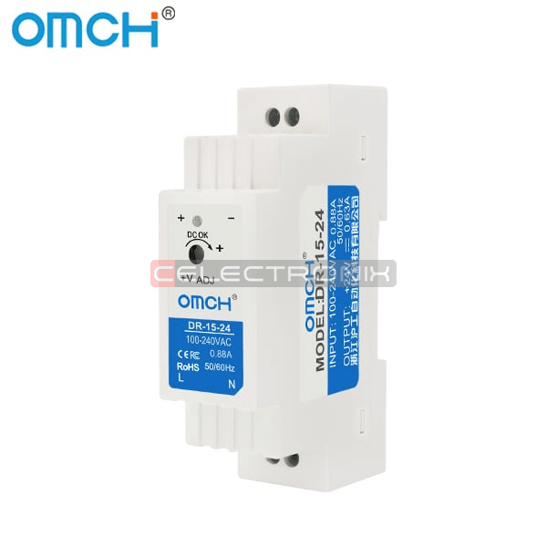 Alimentation 12V 1.25A, Montage Rail DIN, OMCH DR-15-12
