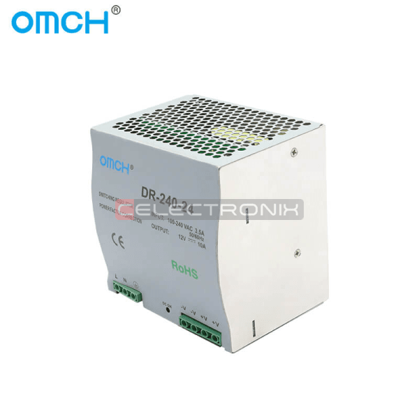 Alimentation 24V 10A, Montage Rail DIN, OMCH DR-240-24