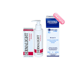 DERMALIGHT ANTI-TACHES — SÉRUM INTENSIF + GEL NETTOYANT + MAINS PRODERMA 50