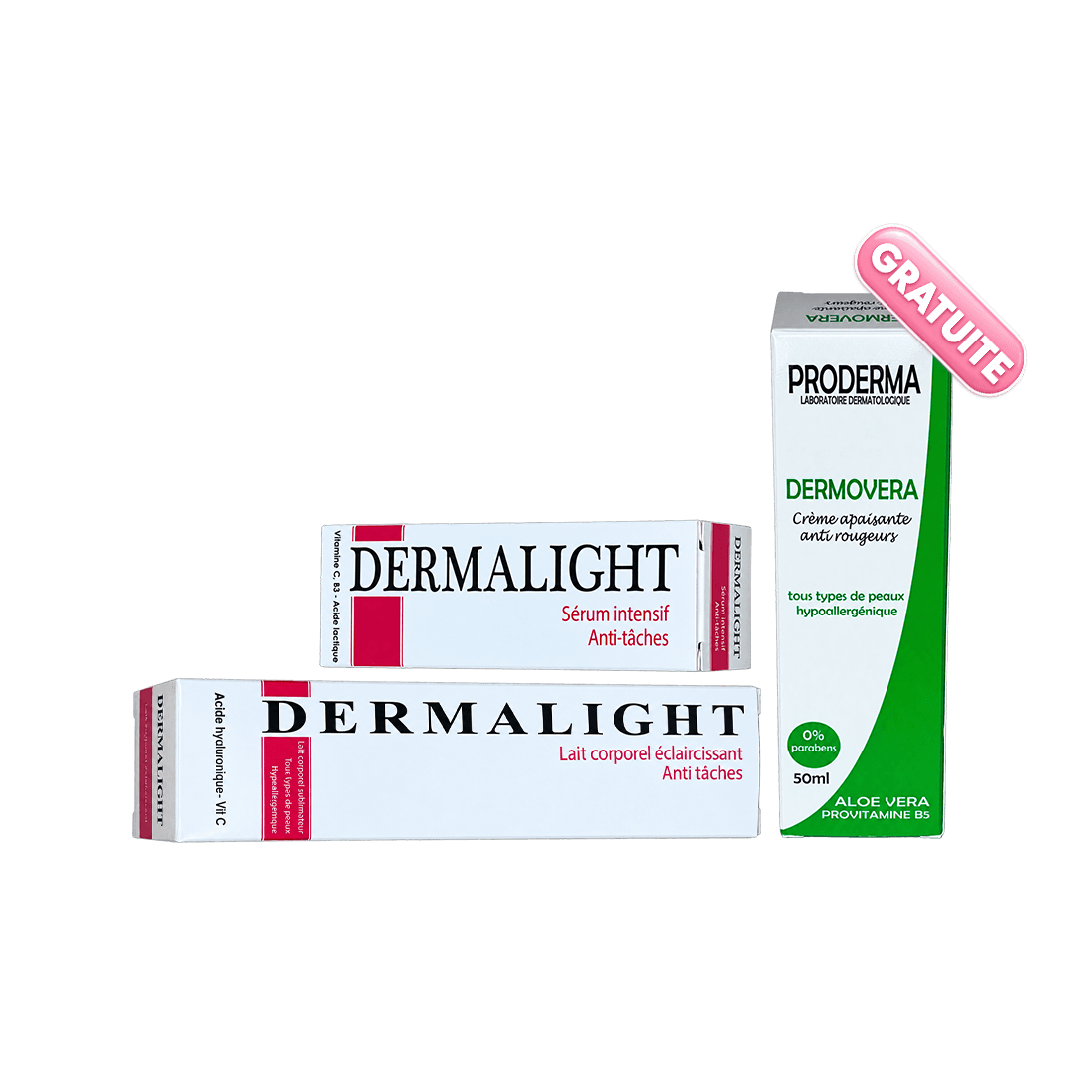 DERMALIGHT ANTI-TACHES — SÉRUM INTENSIF + LAIT CORPOREL ÉCLAIRCISSANT +