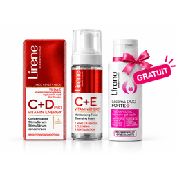 LIRENE VITAMIN ENERGY C+D PRO STIMUSERUM + C+E MOUSSE NETTOYANTE 150 ML +