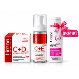 LIRENE VITAMIN ENERGY C+D PRO GEL- + MOUSSE C+E 150 ML + LACTIMA DUO
