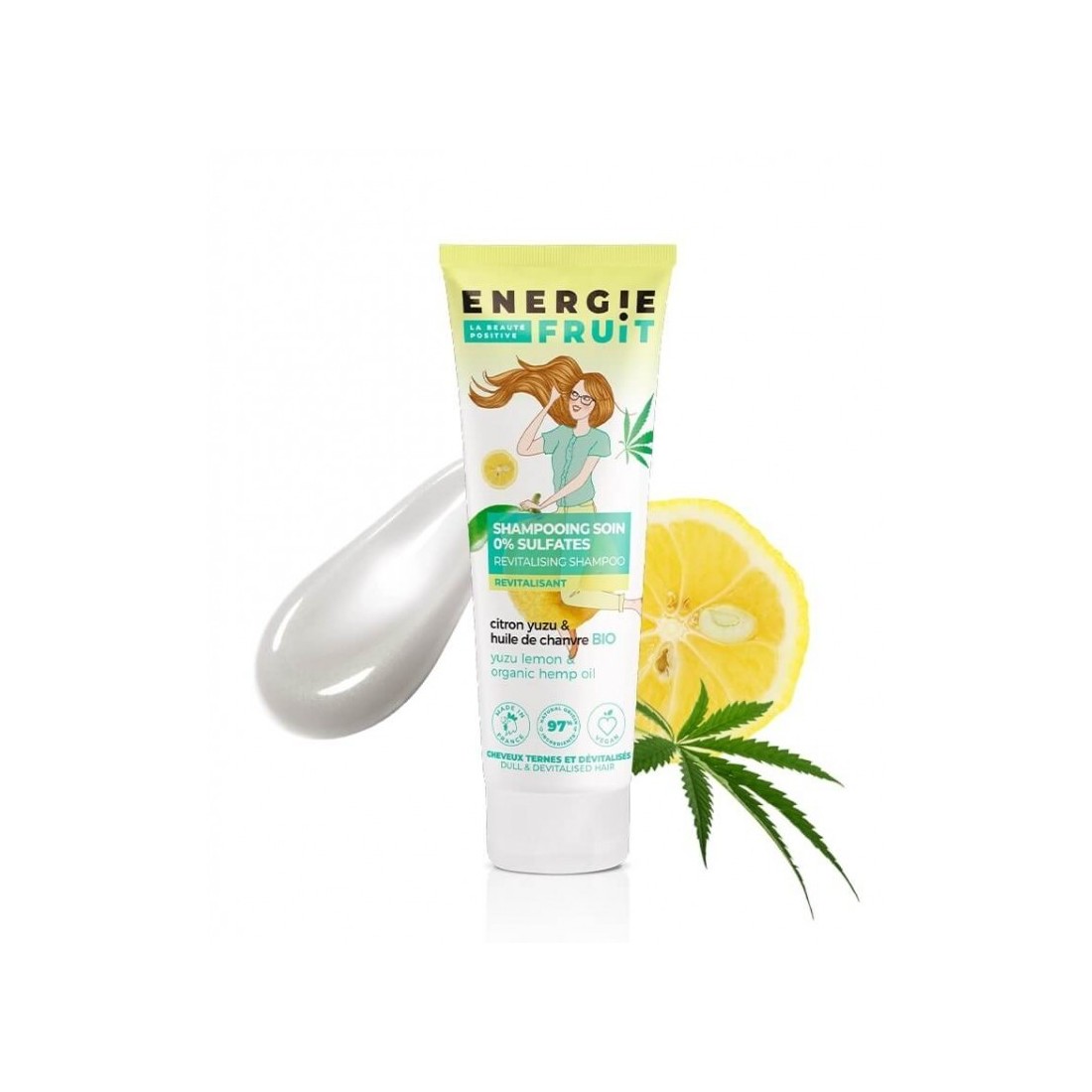ENERGIE FRUIT SHAMPOING SANS SULFATE CHEVEUX TERNES DEVITALISÉS
