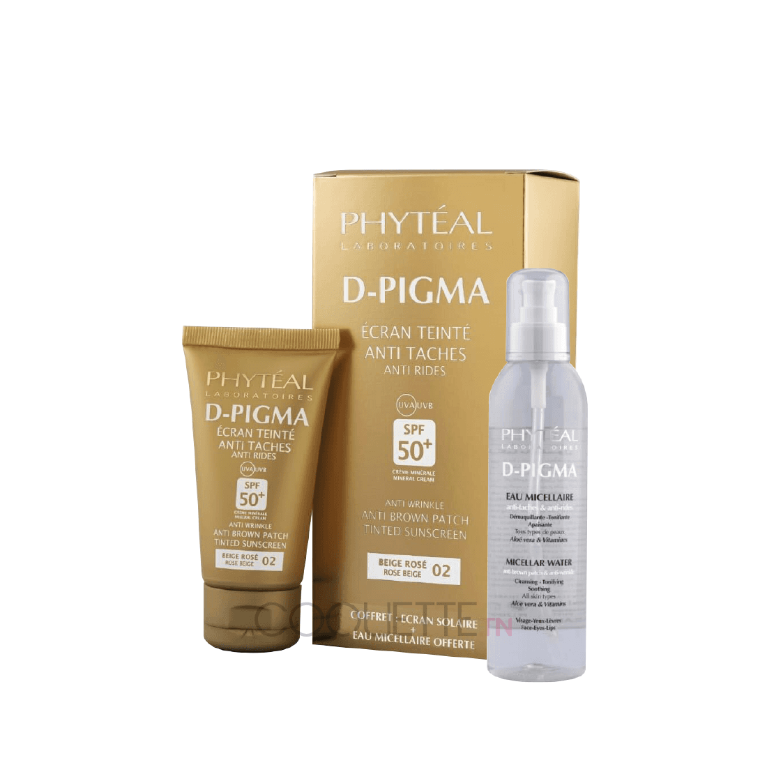 PHYTEAL ÉCRAN DPIGMA TEINTE BEIGE SPF50+ + DPIGMA EAU MICELLAIRE 150ML