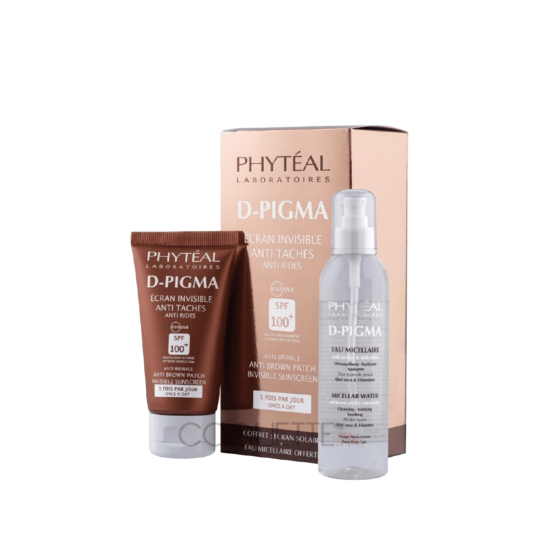 PHYTEAL ÉCRAN DPIGMA INVISIBLE SPF100 + DPIGMA EAU MICELLAIRE 150ML