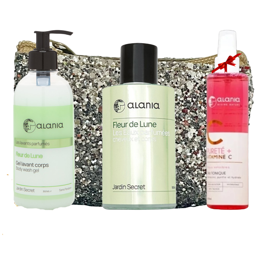 ALANIA COFFRET FLEUR DE LUNE GEL LAVANT CORPS +EAU PARFUMEE 100 ML+EAU TONIQUE