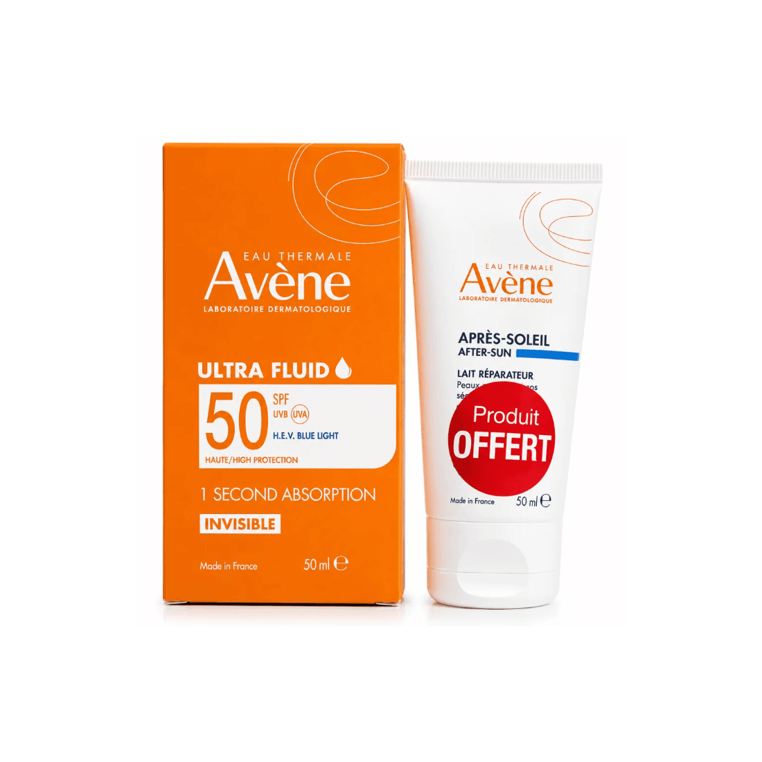 Avene ULTRA FLUIDE INVISIBLE SPF50 + LAIT APRES SOLEIL 50ML