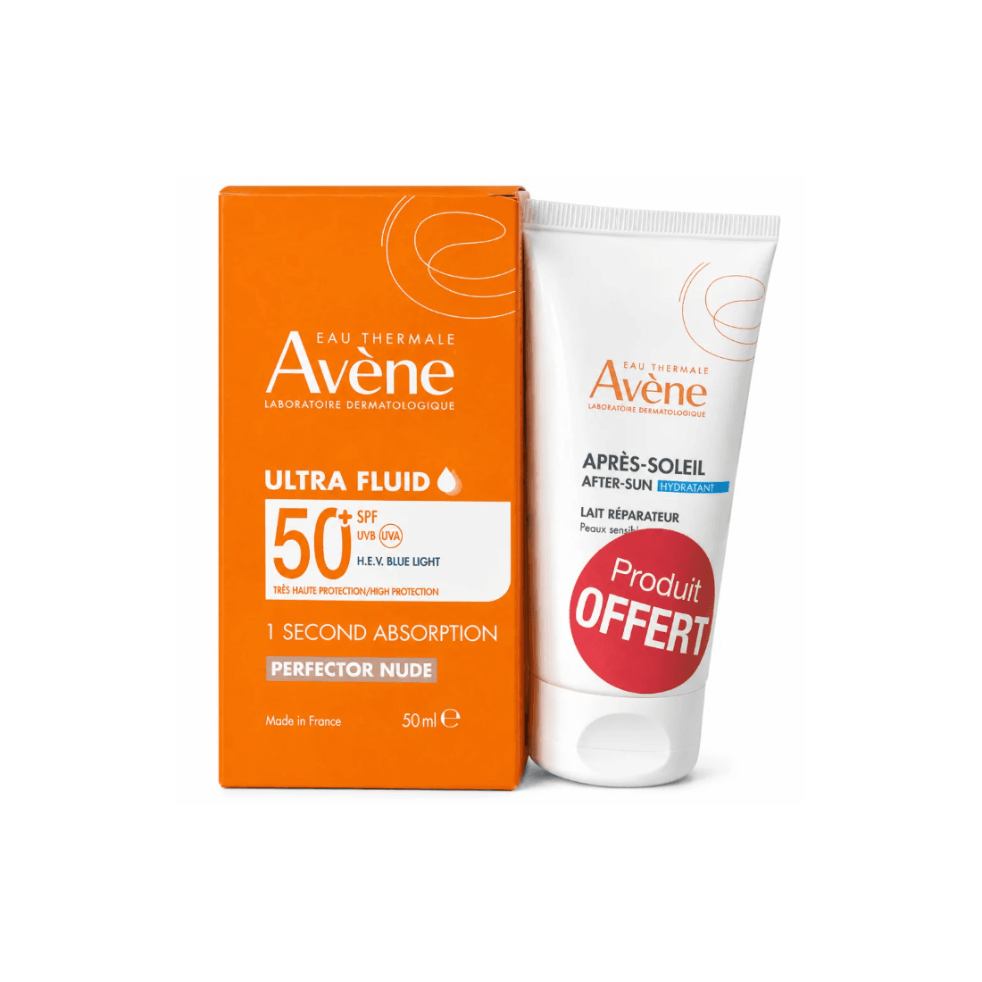 Avene ULTRA FLUID PERFECTEUR TEINTE SPF50+ + LAIT APRES SOLEIL 50ML