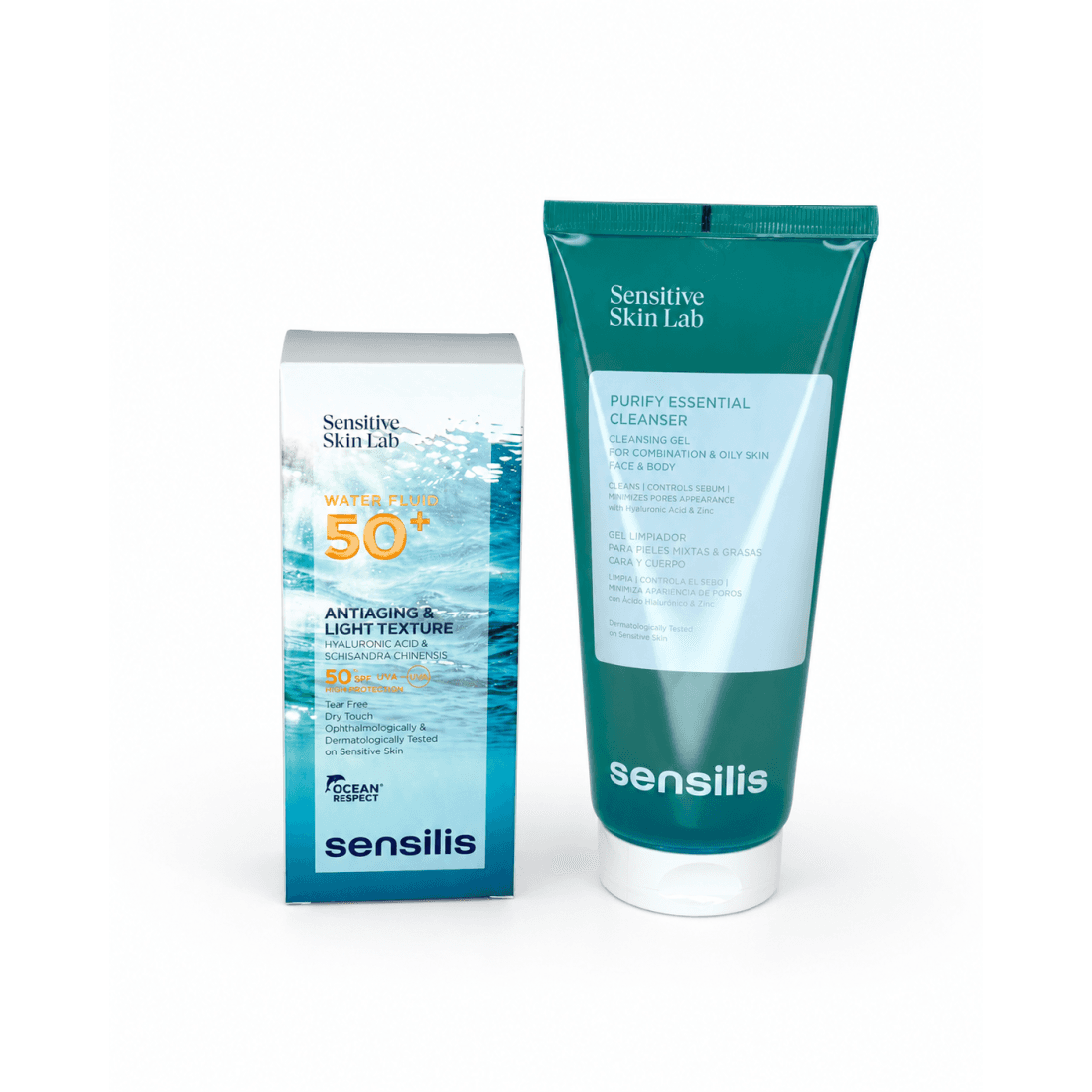 SENSILIS PACK WATER FLUID SPF50+ + PURIFY ESSENTIAL CLEANSER 200ML
