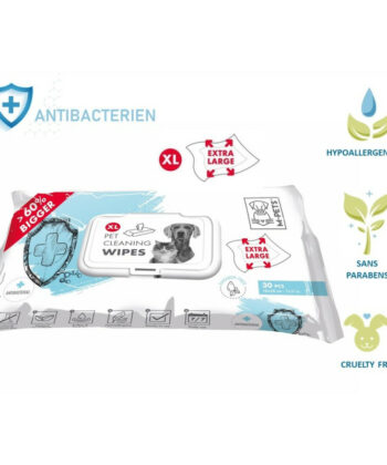LINGETTES ANT-BACTERIENNES EXTRA LARGE 28*18CM 30PCS
