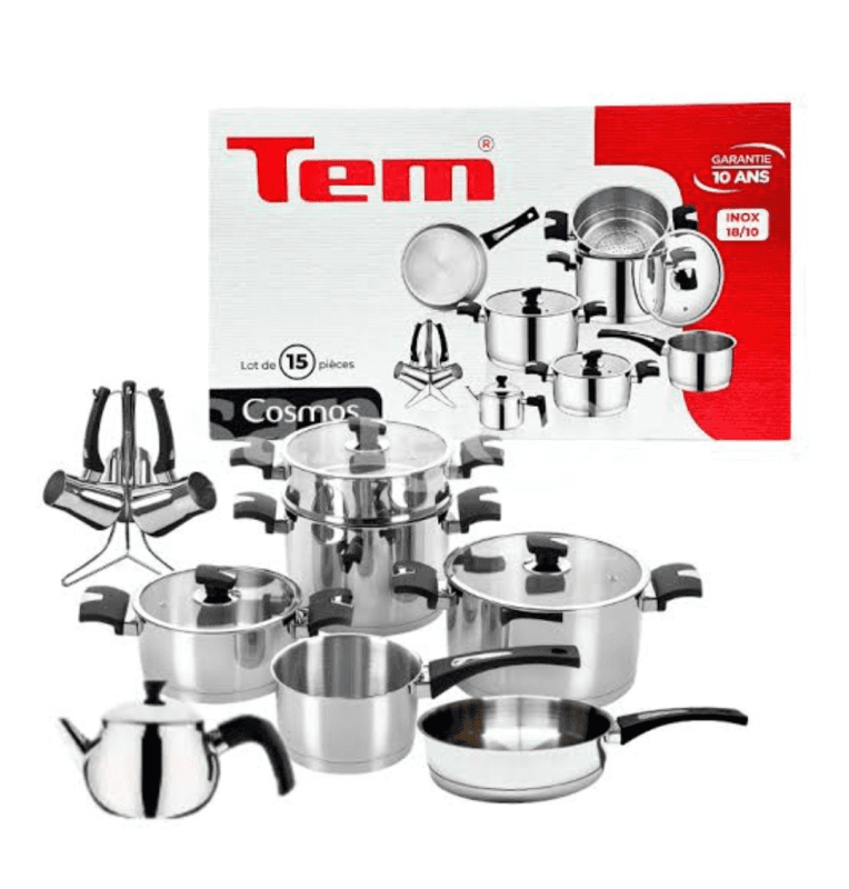 Tem cosmos batterie 15 pièces inox 18 10 cosmos