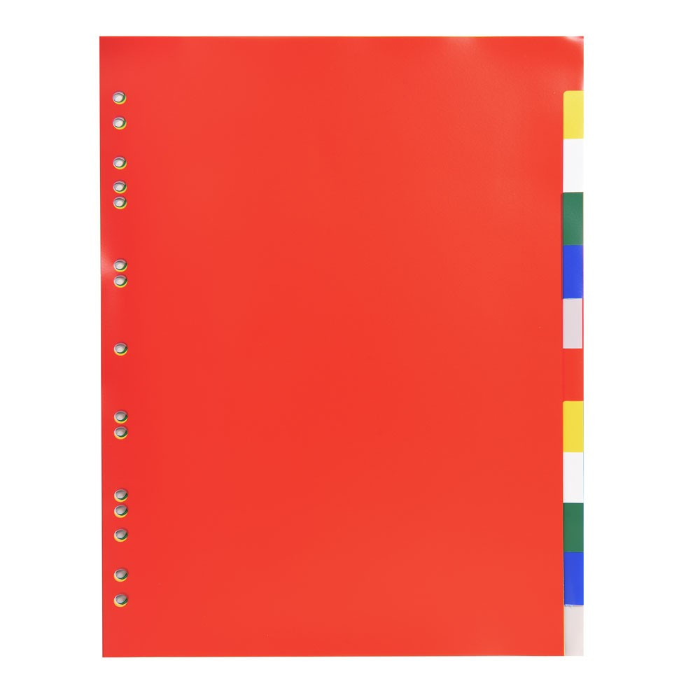 Intercalaires Polypropylène Souple 12 Positions A4 Couleurs