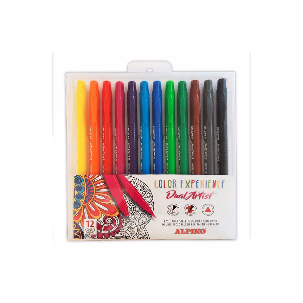 Coffret 12 feutres double pointe