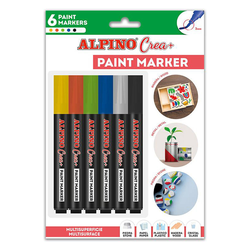 Marqueur peinture Alpino Crea pour la décoration. Couleurs de