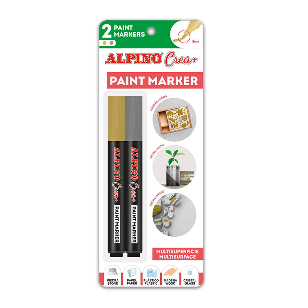 Marqueur peinture Alpino Crea pour la décoration. Argent