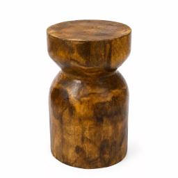 Sculptural Tabouret en Bois de Palmier