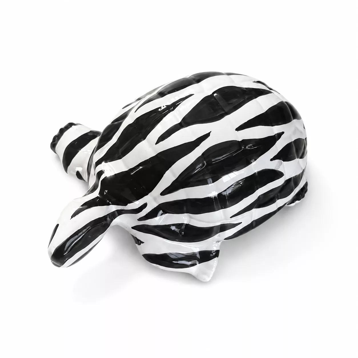 Adorable tortue en céramique Motif zébré