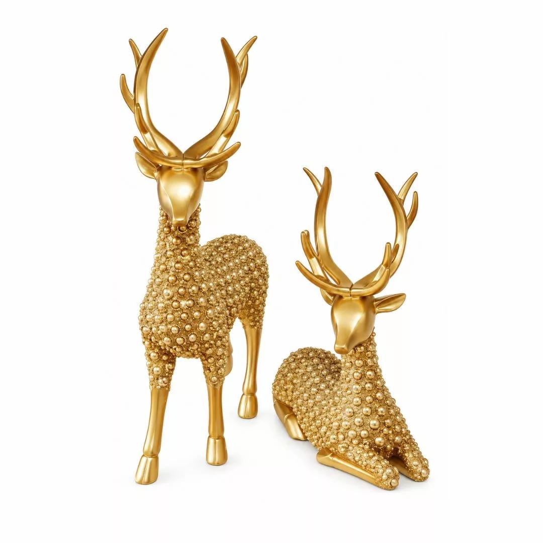 Cerfs Décoratifs Dorés Design Chic & Élégant