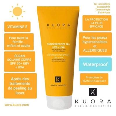KUORA Ecran Solaire Visage Corps SPF50+