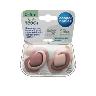 Canpol 2 Sucettes Toucher Léger 0-6M Symétrique PURE COLOR 22 655
