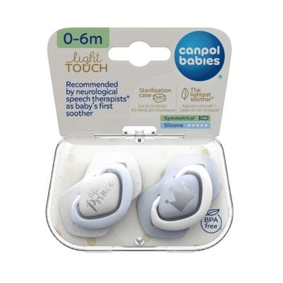 Canpol 2 Sucettes Toucher Léger 0-6M Symétrique ROYAL BABY 22 650
